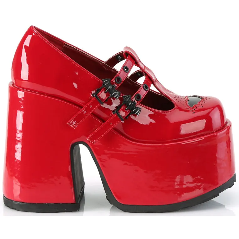 DemoniaCult CAMEL 55 Red Patent Shoes