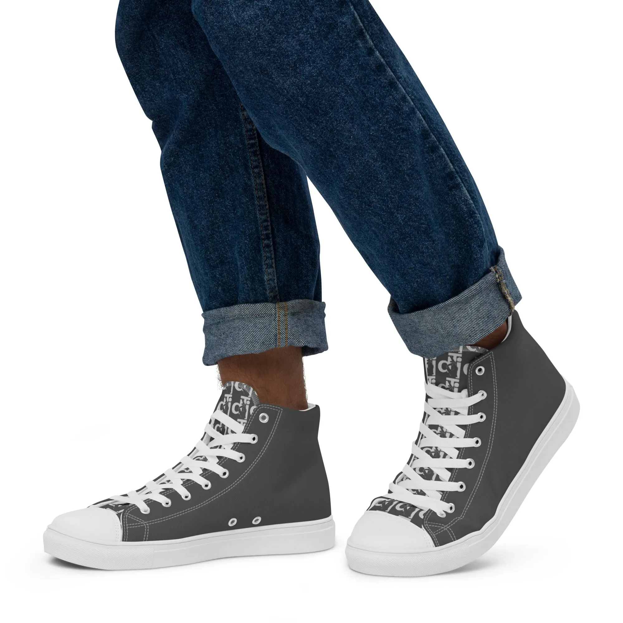 Descendants of the Island Signal Men’s high top canvas shoes