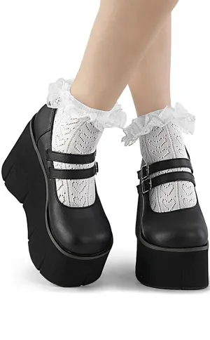 DH-15 White Heart Ruffle Socks