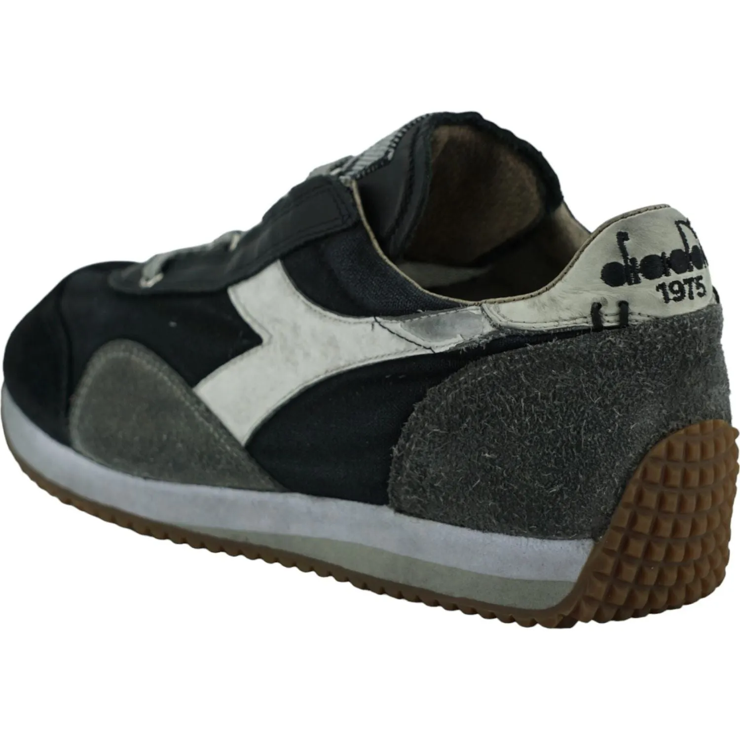 Diadora Black and Gray Equipe H Dirty Stone Wash Evo Sneakers