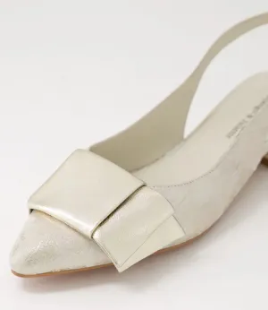 Django & Juliette - Evenning Pale Gold Beige Leather Flat Shoes