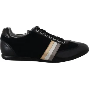 Dolce & Gabbana Elegant Black Leather Sport Sneakers