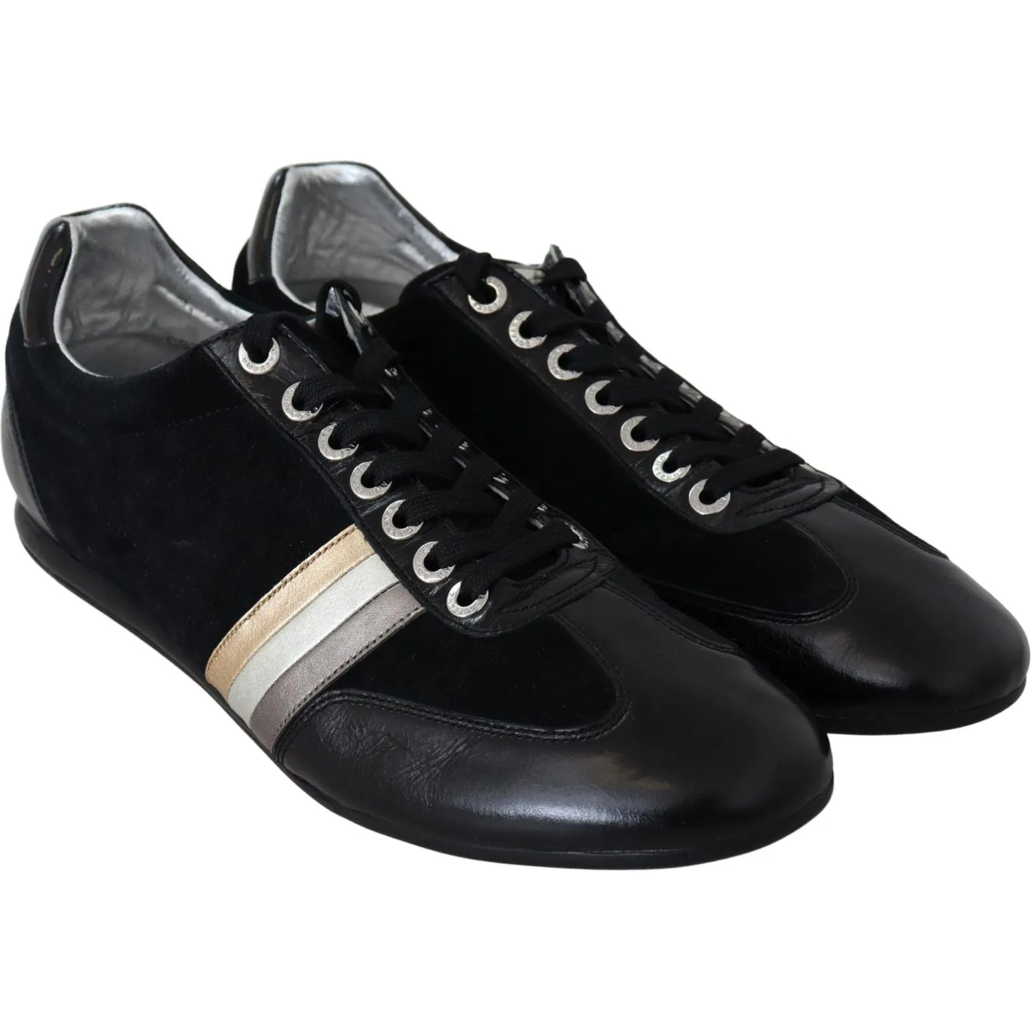 Dolce & Gabbana Elegant Black Leather Sport Sneakers