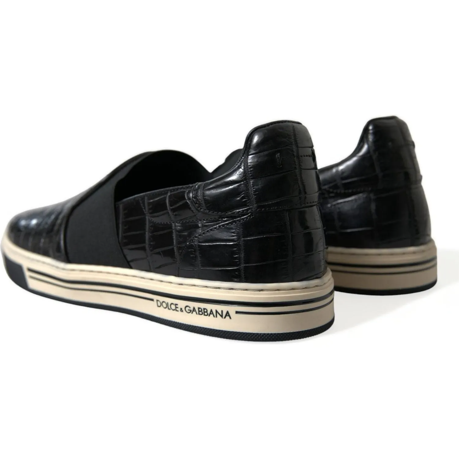 Dolce & Gabbana Elegant Crocodile Leather Low-Top Sneakers