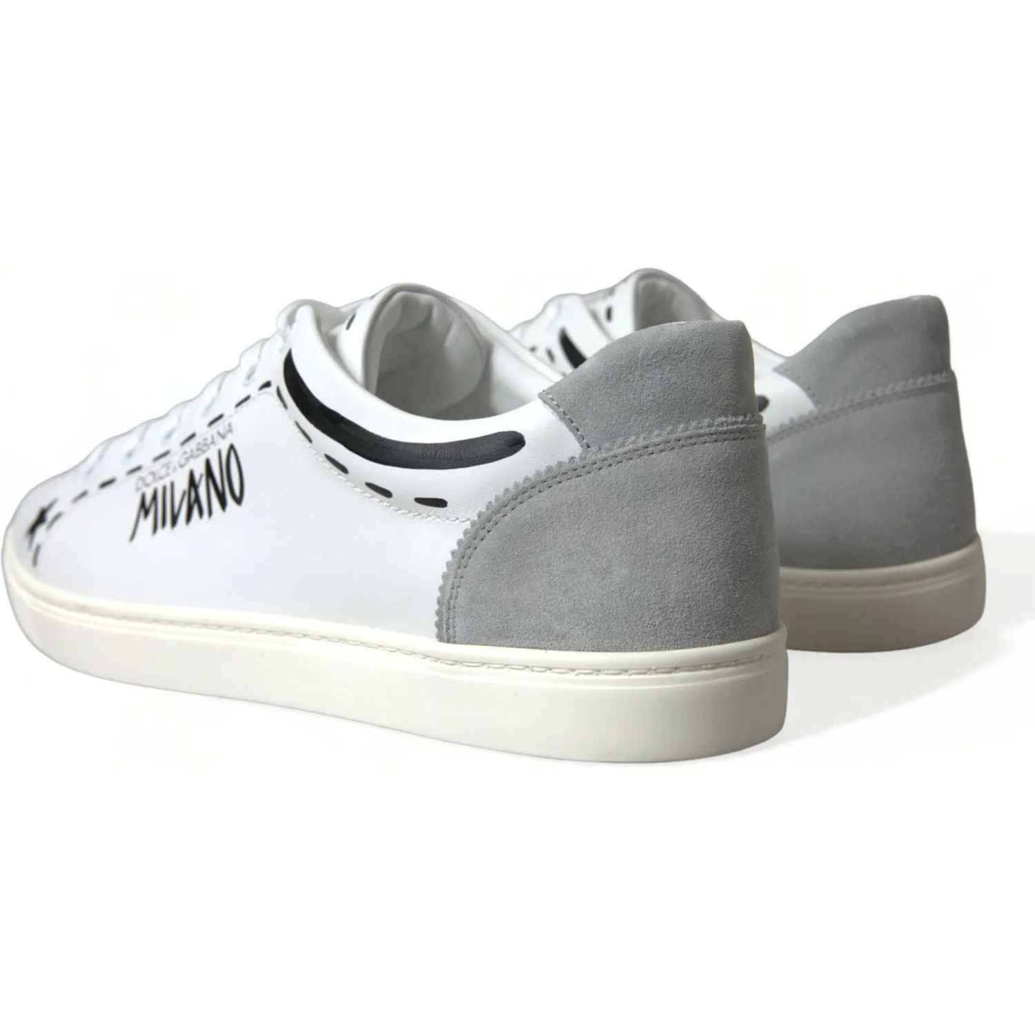 Dolce & Gabbana Elegant White Calfskin Leather Sneakers