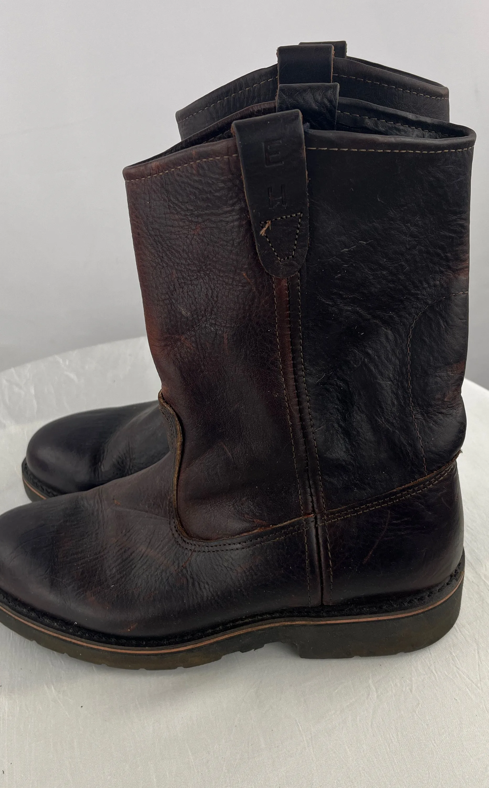 Double H Ranch Men's Ranchwell #3730 Brown Leather Boots Size 7.5D