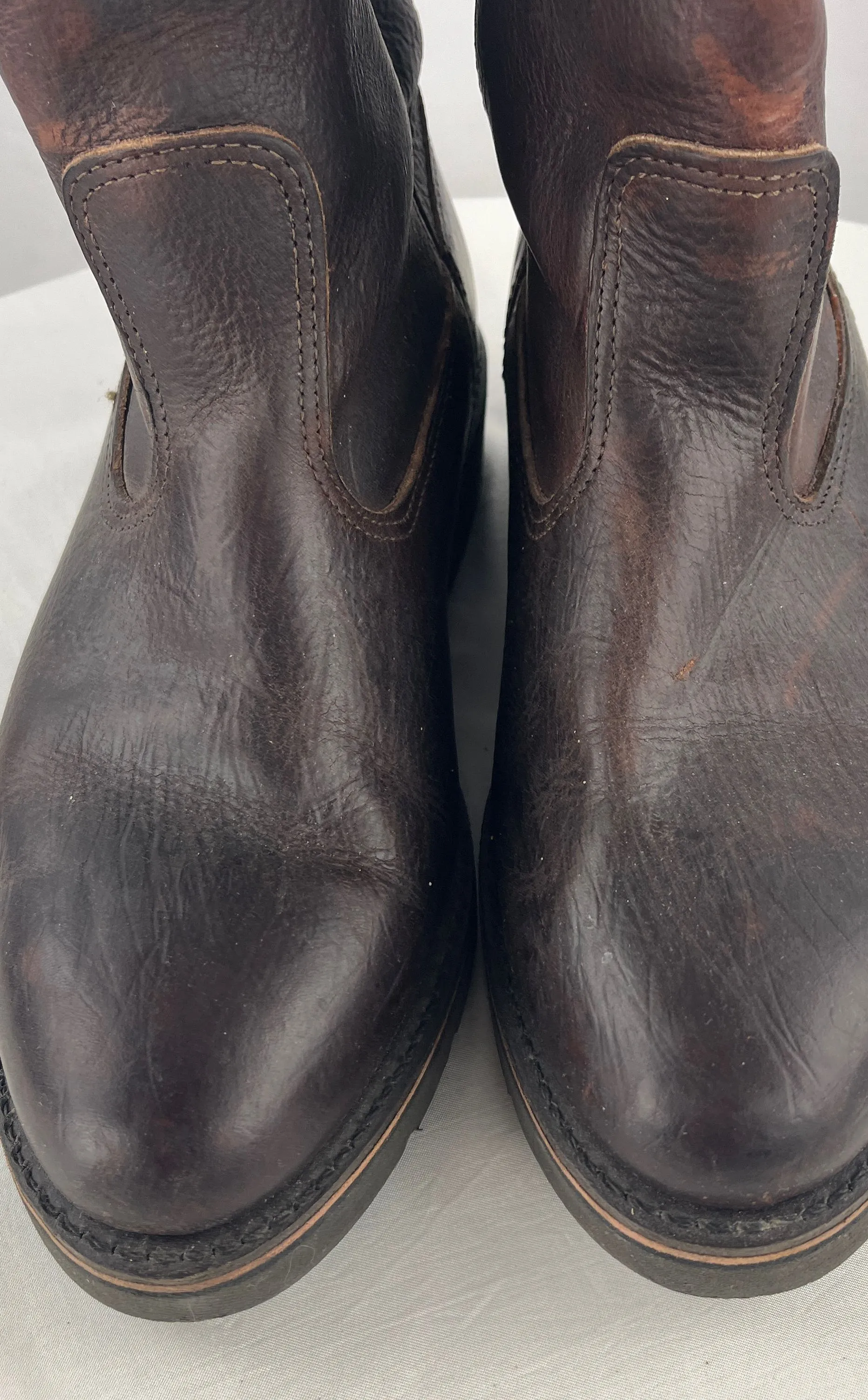 Double H Ranch Men's Ranchwell #3730 Brown Leather Boots Size 7.5D