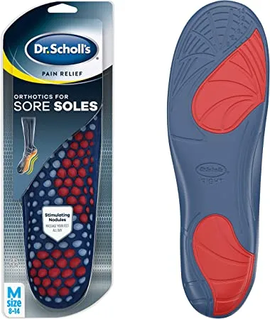 Dr. Scholl's Sore Soles Pain Relief Orthotics  | Relieve Sore Feet with Cushioning, Shock Absorption and Stimulating Nodules that Massage your Feet