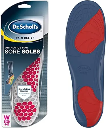 Dr. Scholl's Sore Soles Pain Relief Orthotics  | Relieve Sore Feet with Cushioning, Shock Absorption and Stimulating Nodules that Massage your Feet