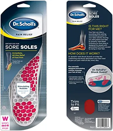 Dr. Scholl's Sore Soles Pain Relief Orthotics  | Relieve Sore Feet with Cushioning, Shock Absorption and Stimulating Nodules that Massage your Feet