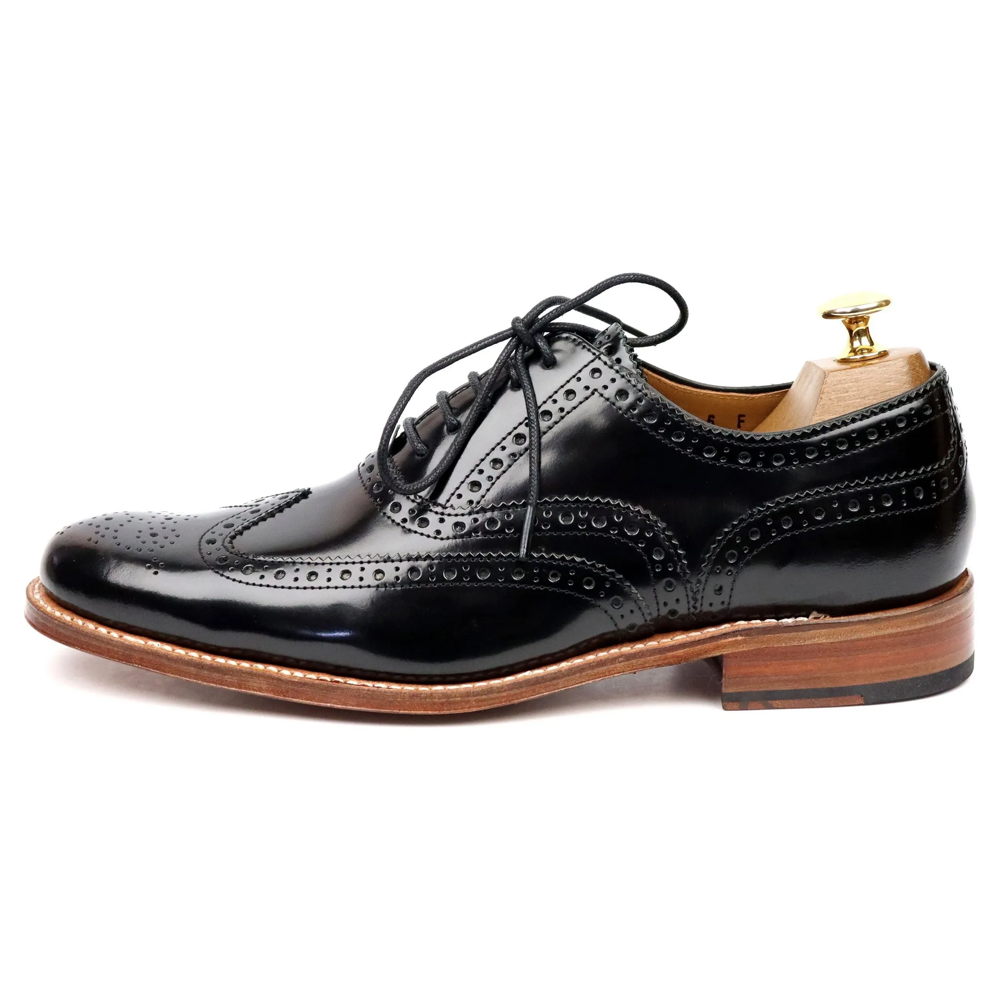 'Dylan' Black Leather Brogues UK 6 F