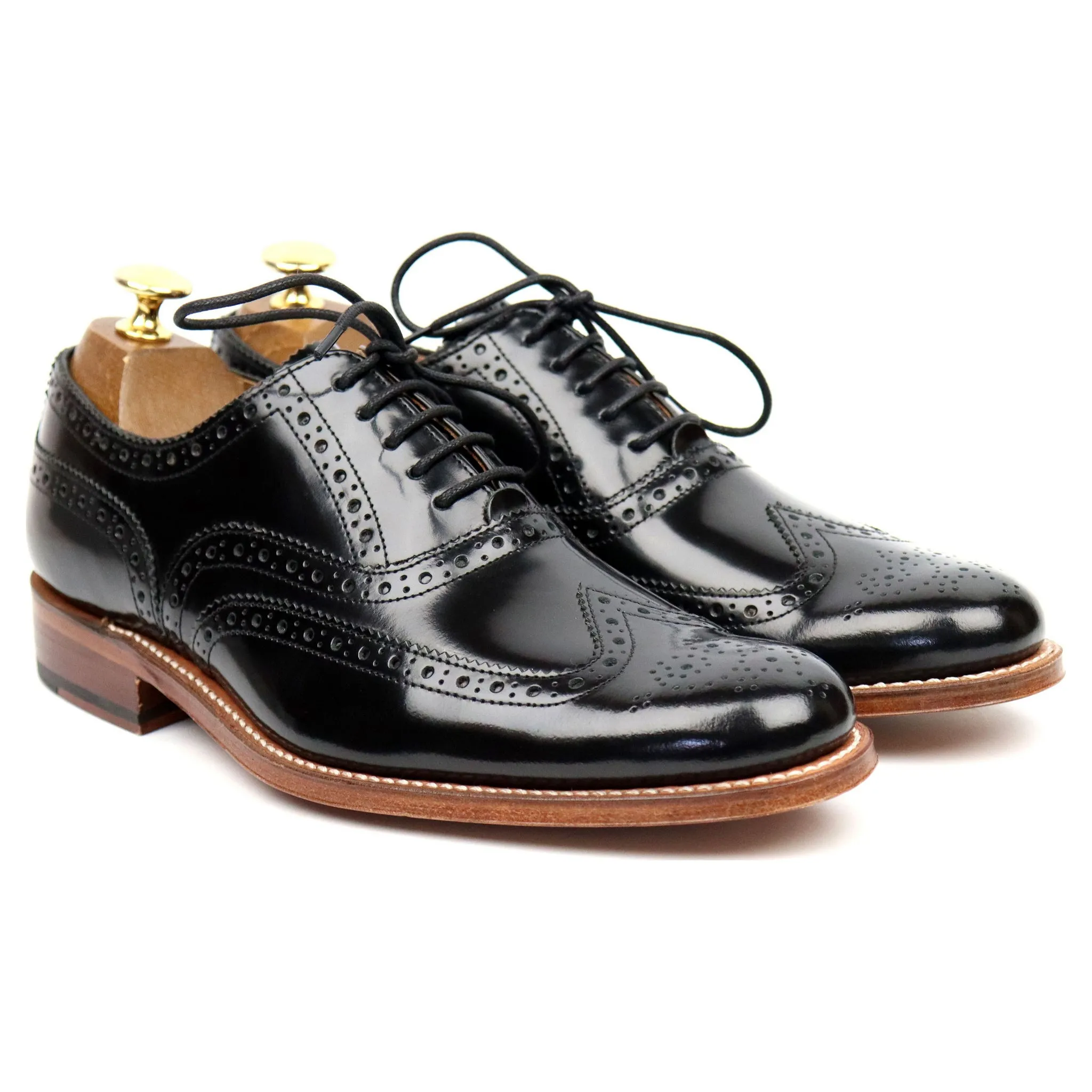 'Dylan' Black Leather Brogues UK 6 F