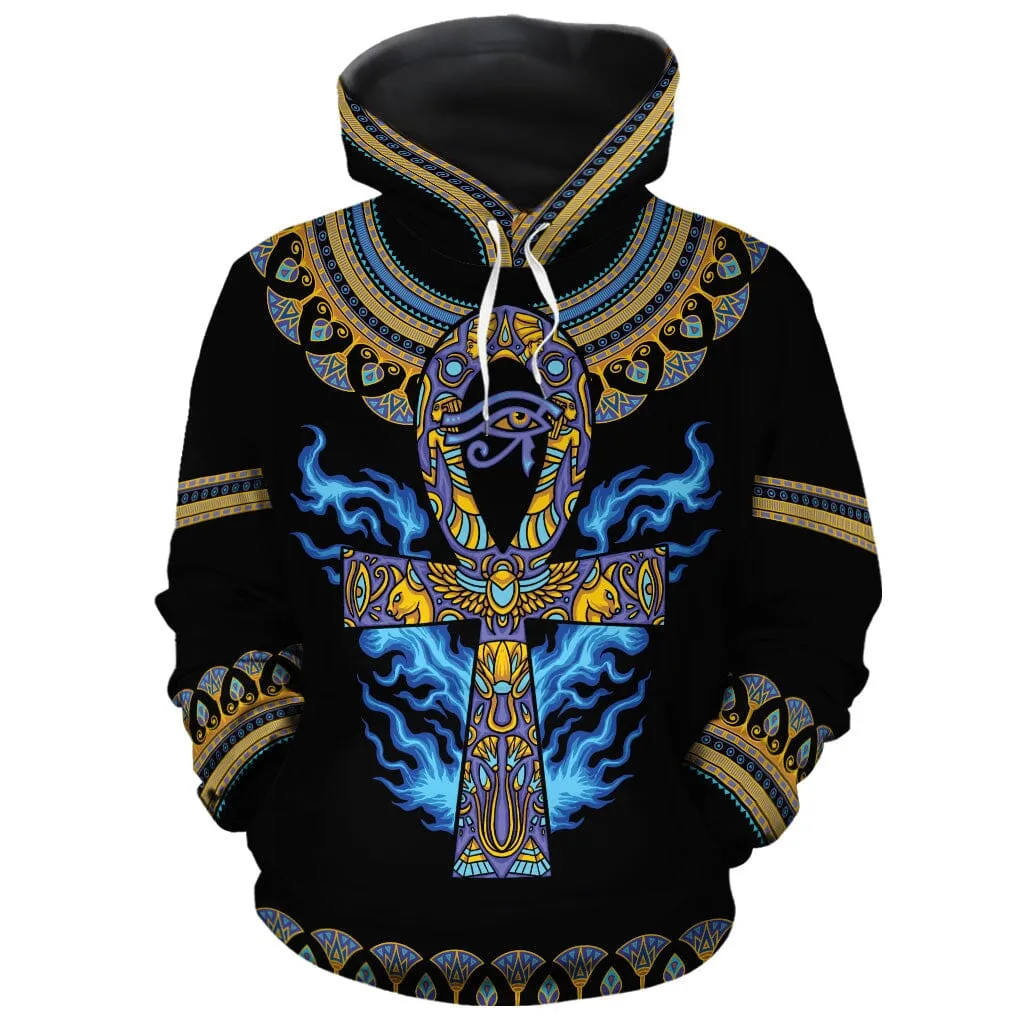 Egyptian Ankh Ft Eye Of Ra All-over Hoodie And Joggers Set