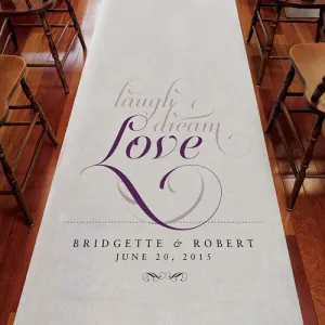 Expressions Personalized Aisle Runner White With Hearts Red