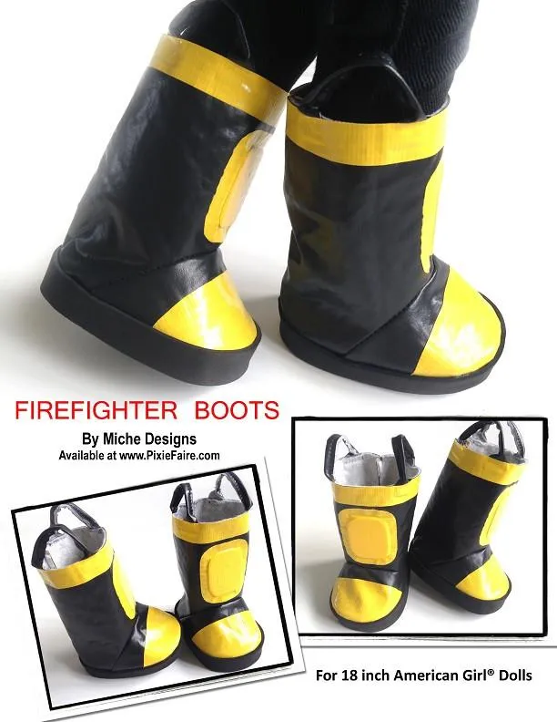 Firefighter Boots 18" Doll Shoes