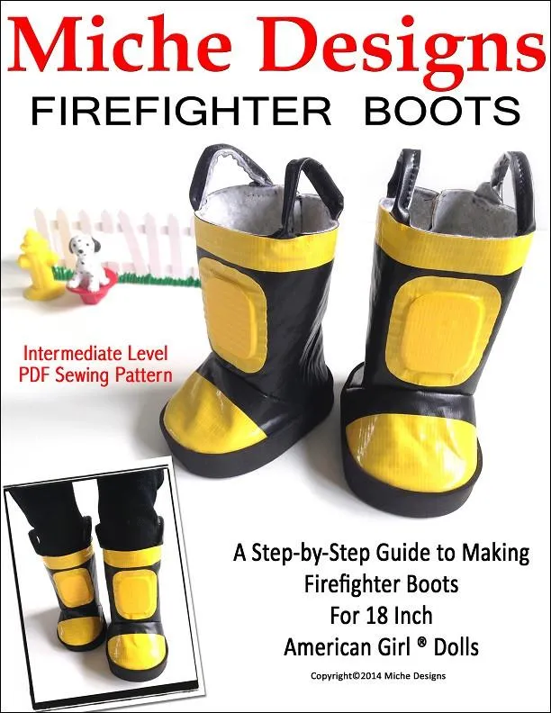 Firefighter Boots 18" Doll Shoes