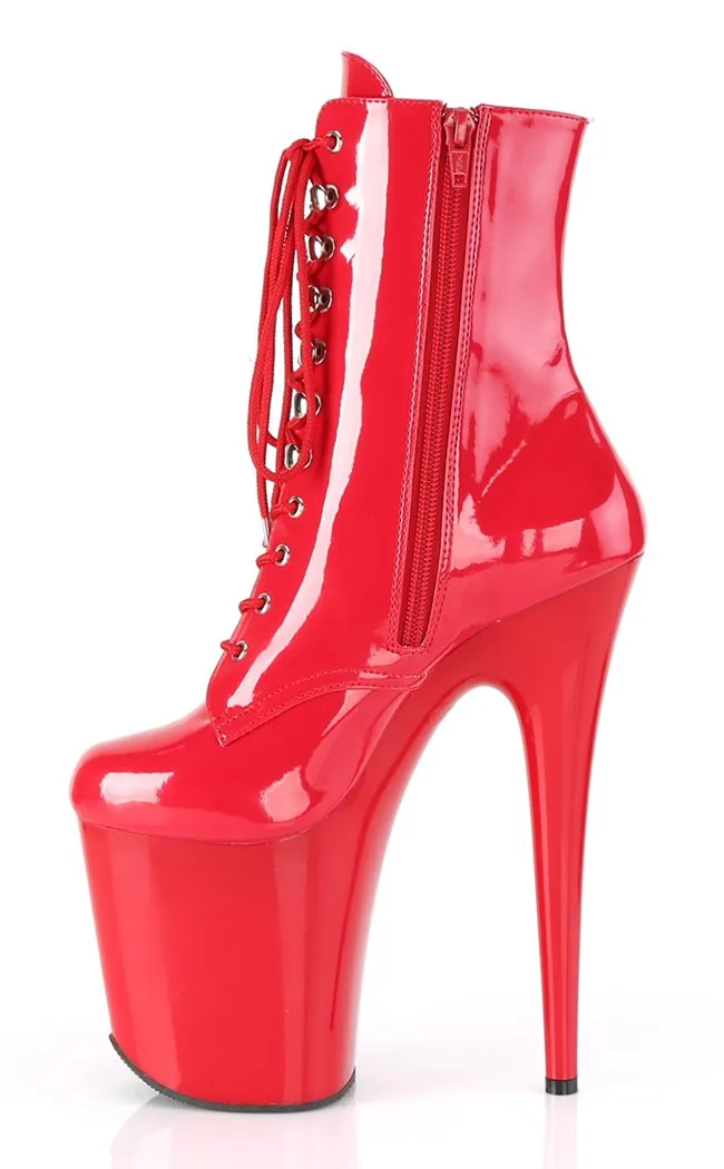 FLAMINGO-1020 Red Patent Ankle Boots