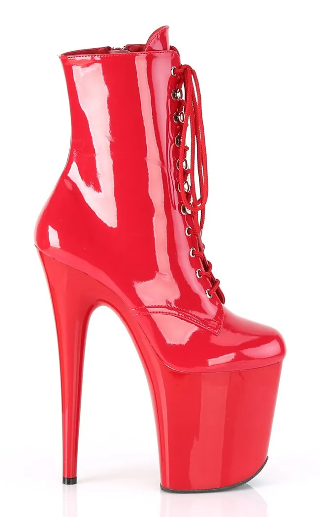 FLAMINGO-1020 Red Patent Ankle Boots