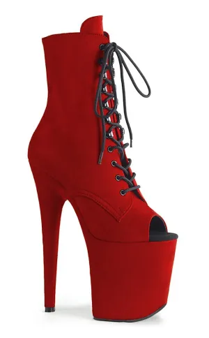 FLAMINGO-1021FS Red Suede Ankle Boots