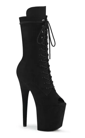 FLAMINGO-1051FS Black Suede Open Toe Boots