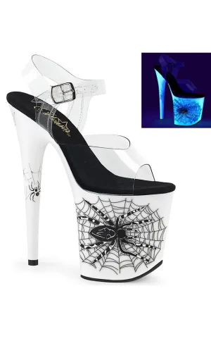 FLAMINGO-808SW Spiderweb White Platform Heels