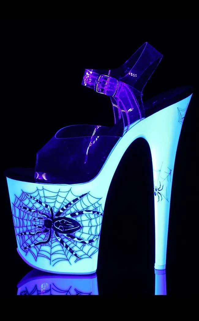 FLAMINGO-808SW Spiderweb White Platform Heels