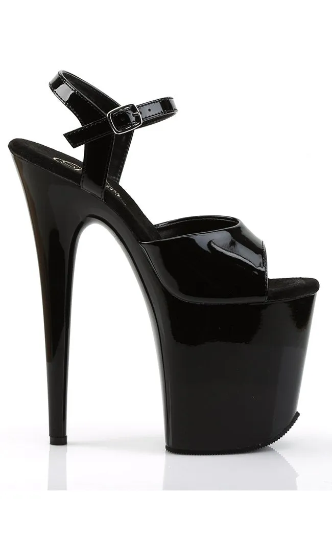 FLAMINGO-809 Black Patent Platform Heels