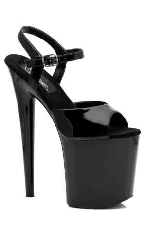 FLAMINGO-809 Black Patent Platform Heels