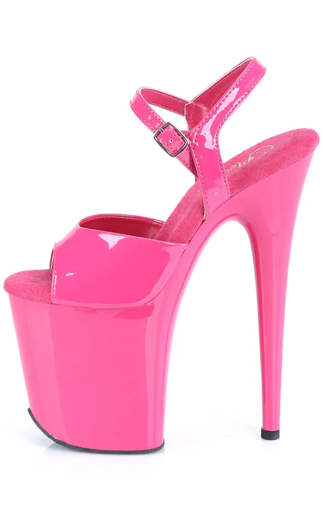 FLAMINGO-809 Hot Pink Patent Platform Heels