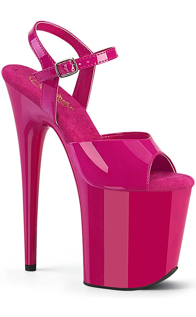 FLAMINGO-809 Hot Pink Patent Platform Heels