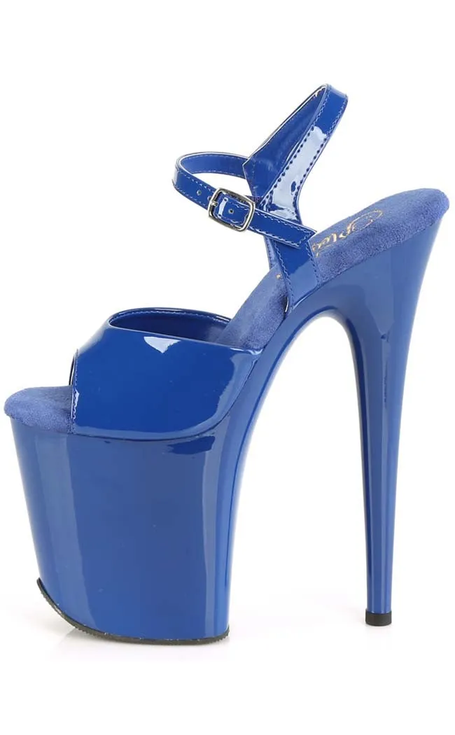 FLAMINGO-809 Royal Blue Patent Platform Heels