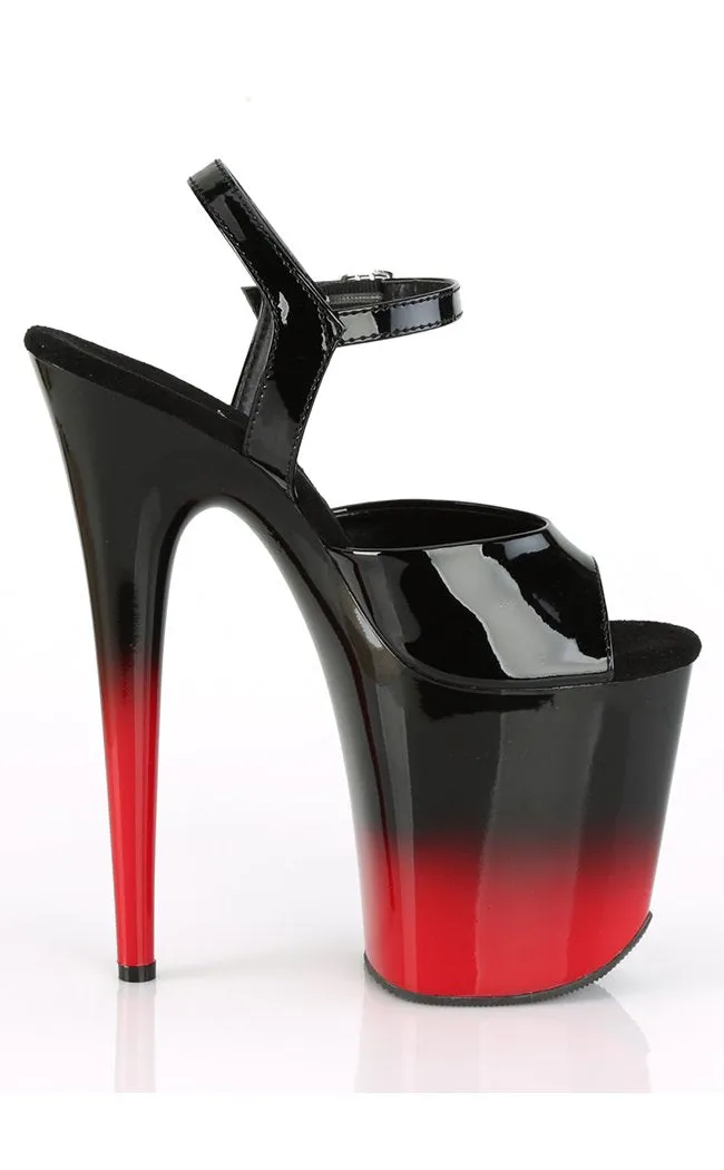 FLAMINGO-809BR-H Red-Black Platform Heels