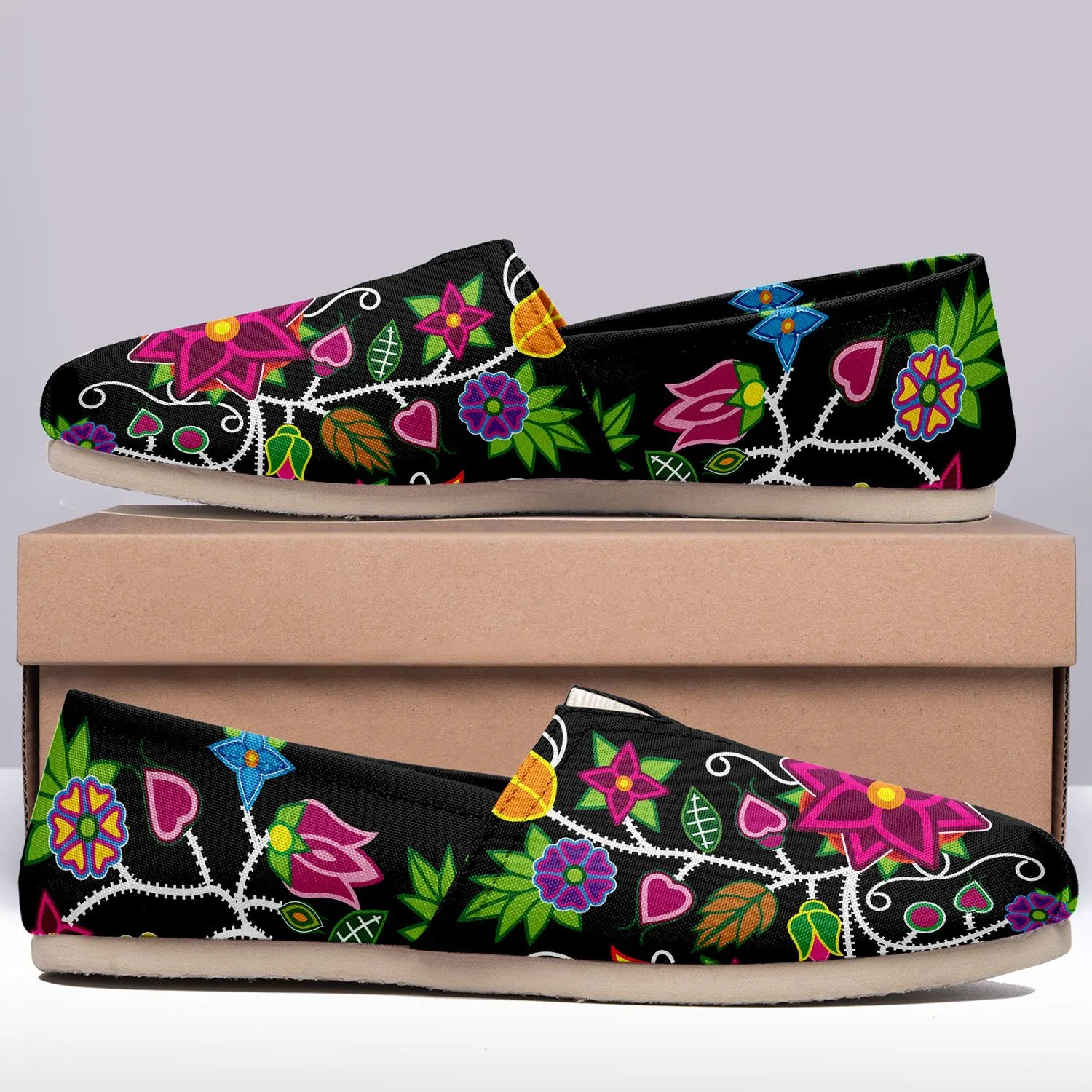 Floral Beadwork Slip On