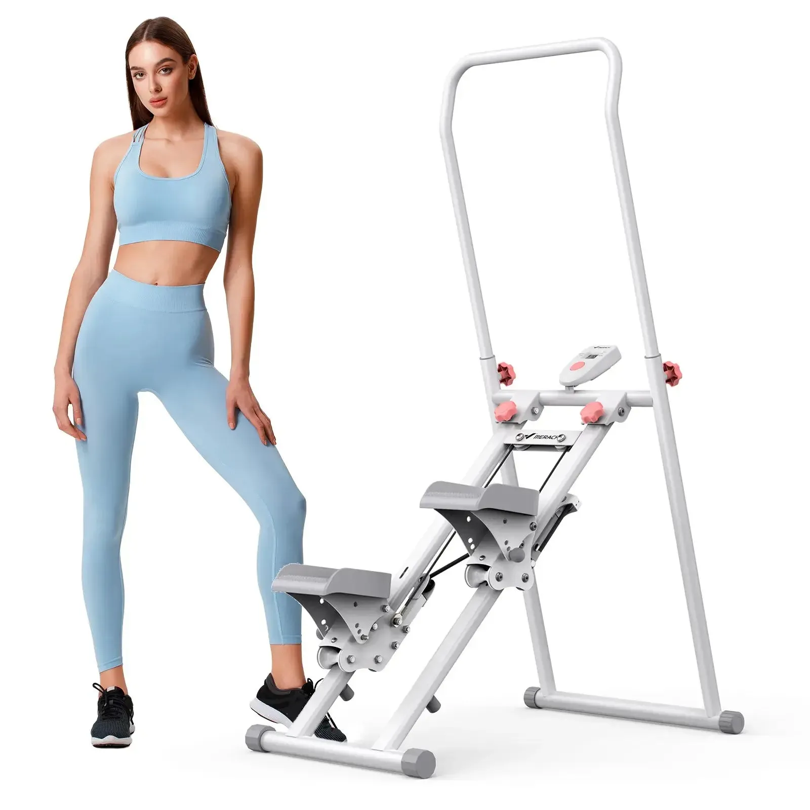 Folding Vertical Cardio Exercise Climber -White