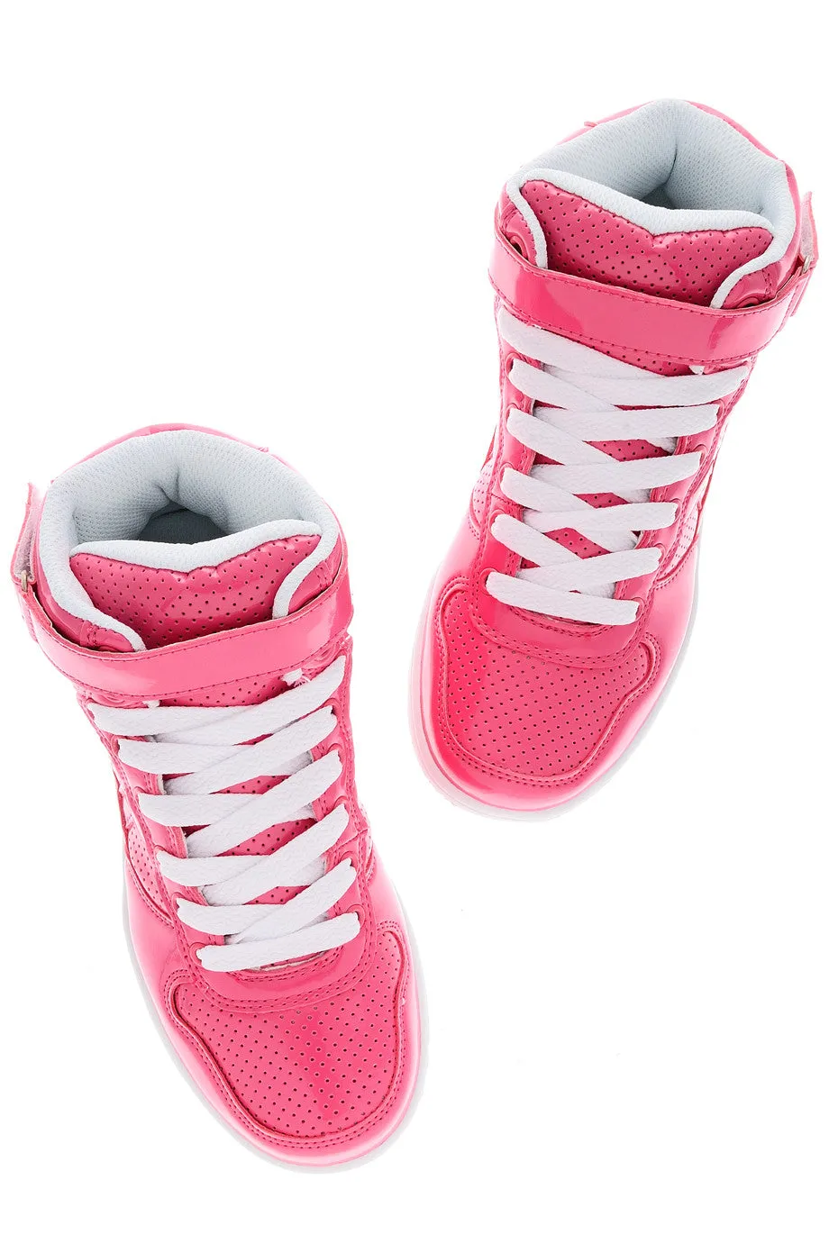 FREDDIE Fuchsia Patent Sneakers