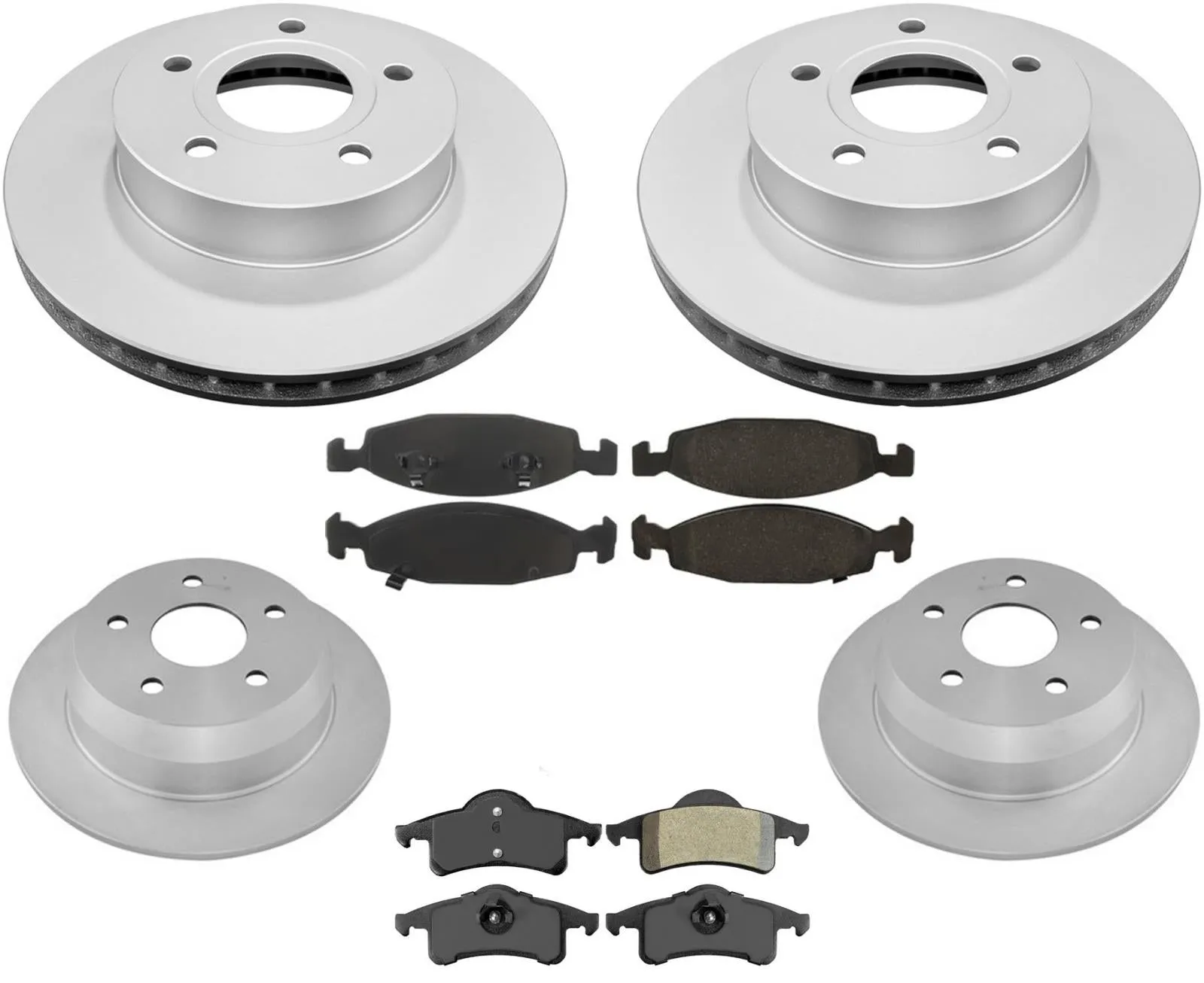 Front & Rear Rotors Pads & Parking Shoes For 1999-2002 Jeep Grand Cherokee