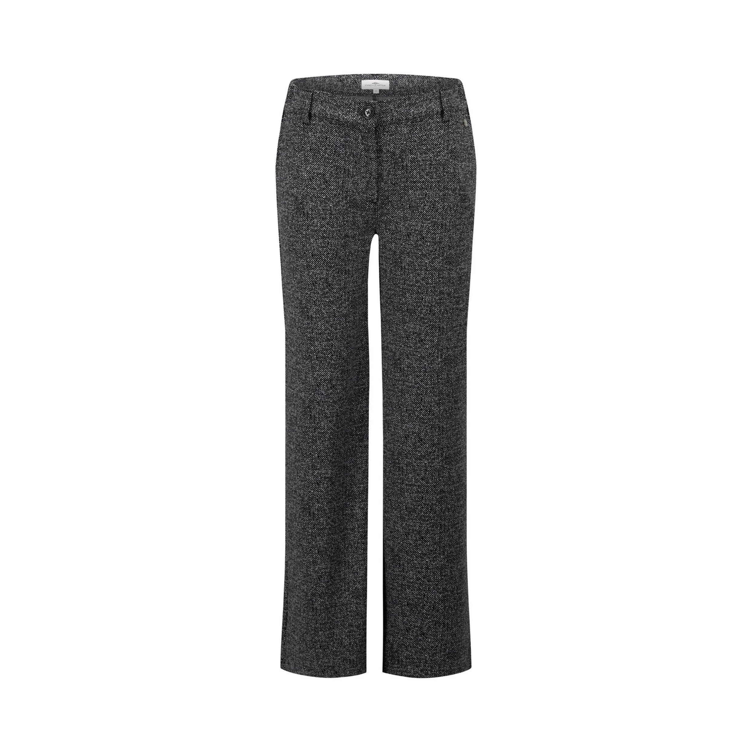 Fynch-Hatton WideLeg Trouser In Salt and Pepper Black 24094816