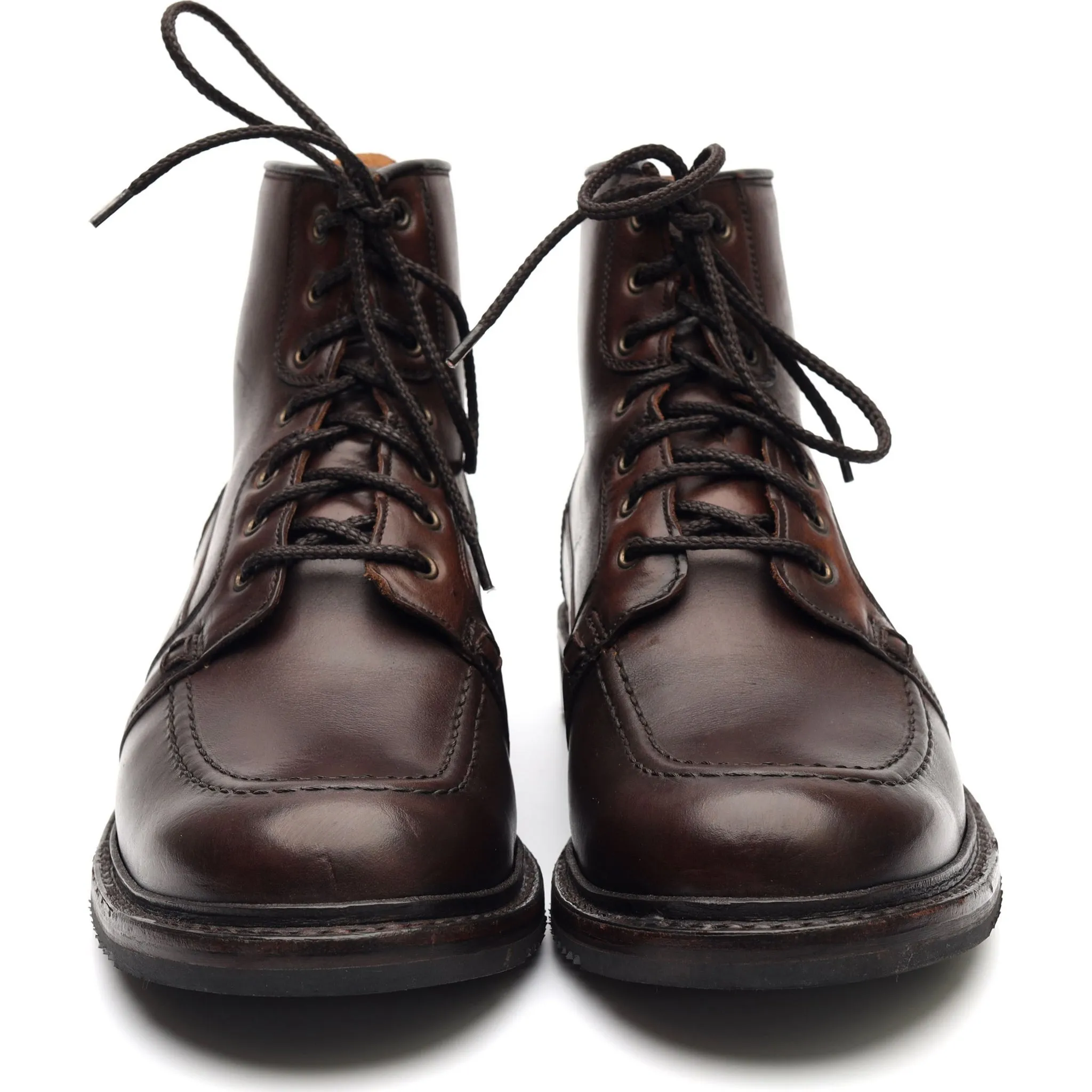 'Gateshead' Brown Leather Apron Boots UK 6 F