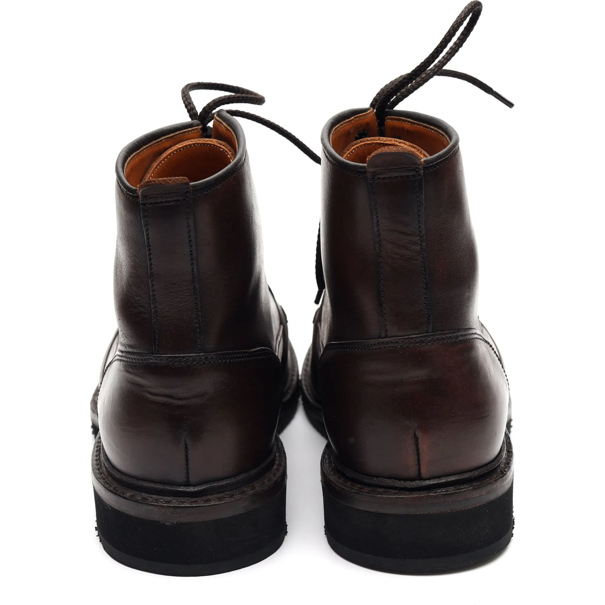 'Gateshead' Brown Leather Apron Boots UK 6 F