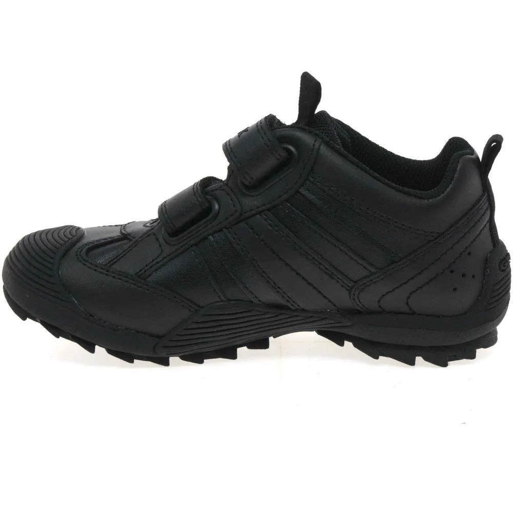 Geox J Savage Black Velcro School Shoes