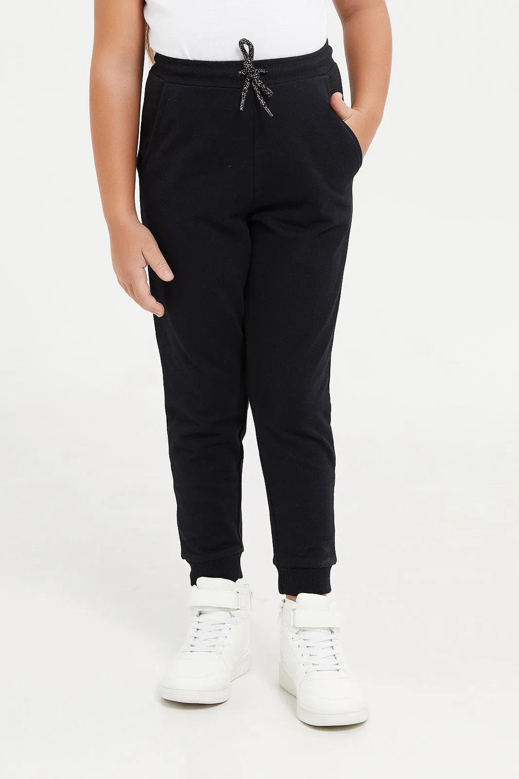 Girls Black Track Active Pant