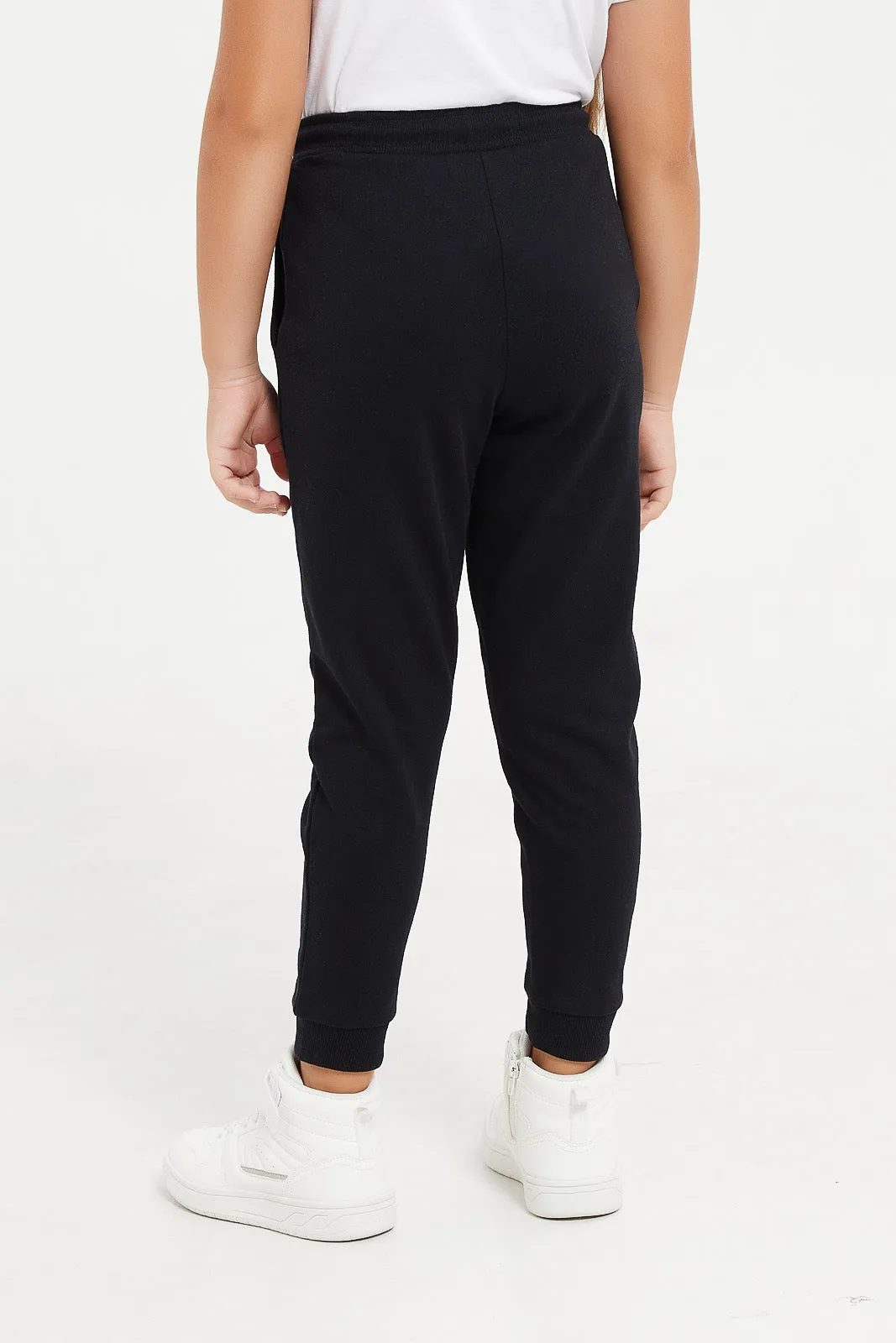 Girls Black Track Active Pant