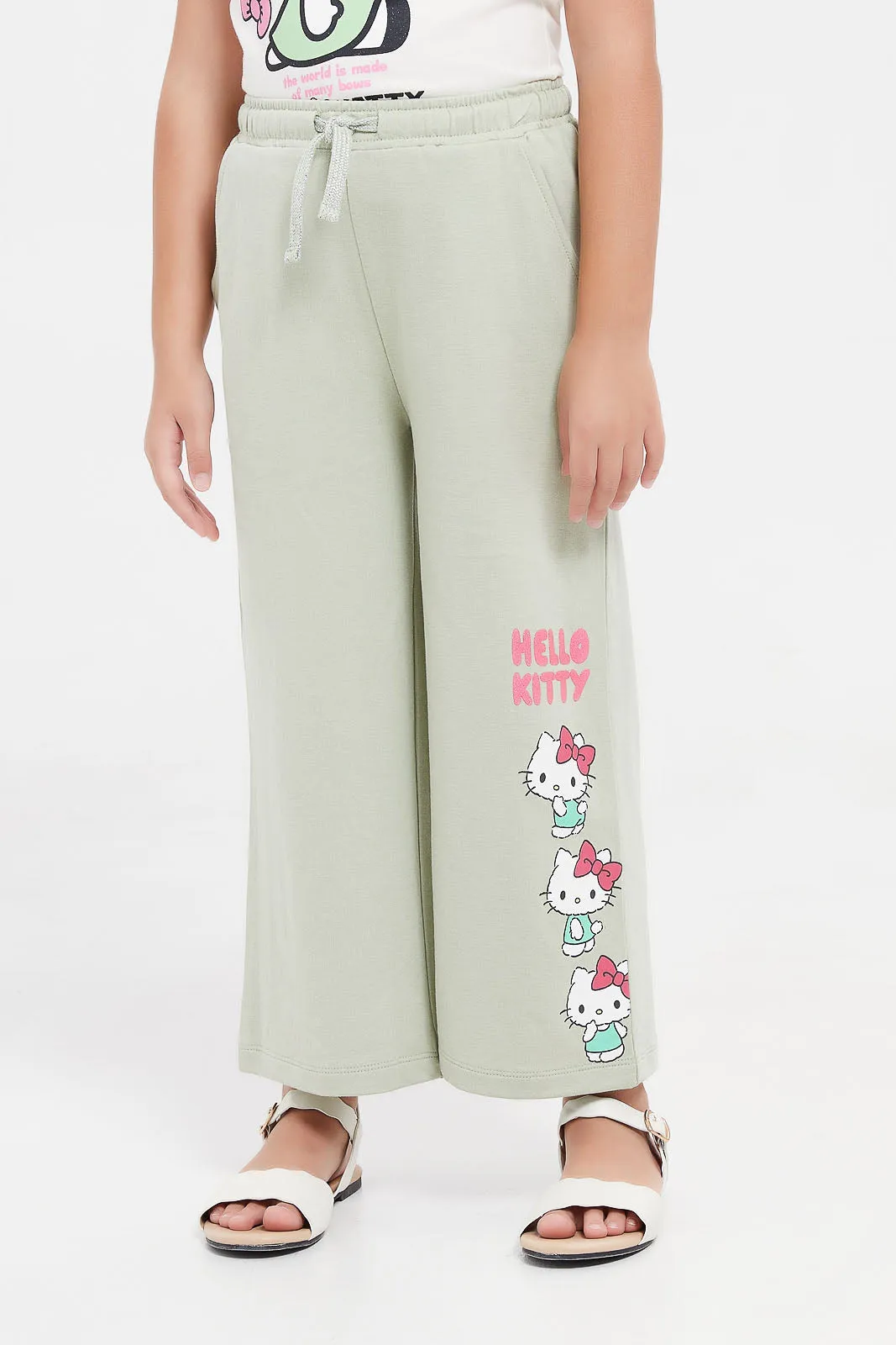 Girls Mint Hello Kitty Print Track Pant