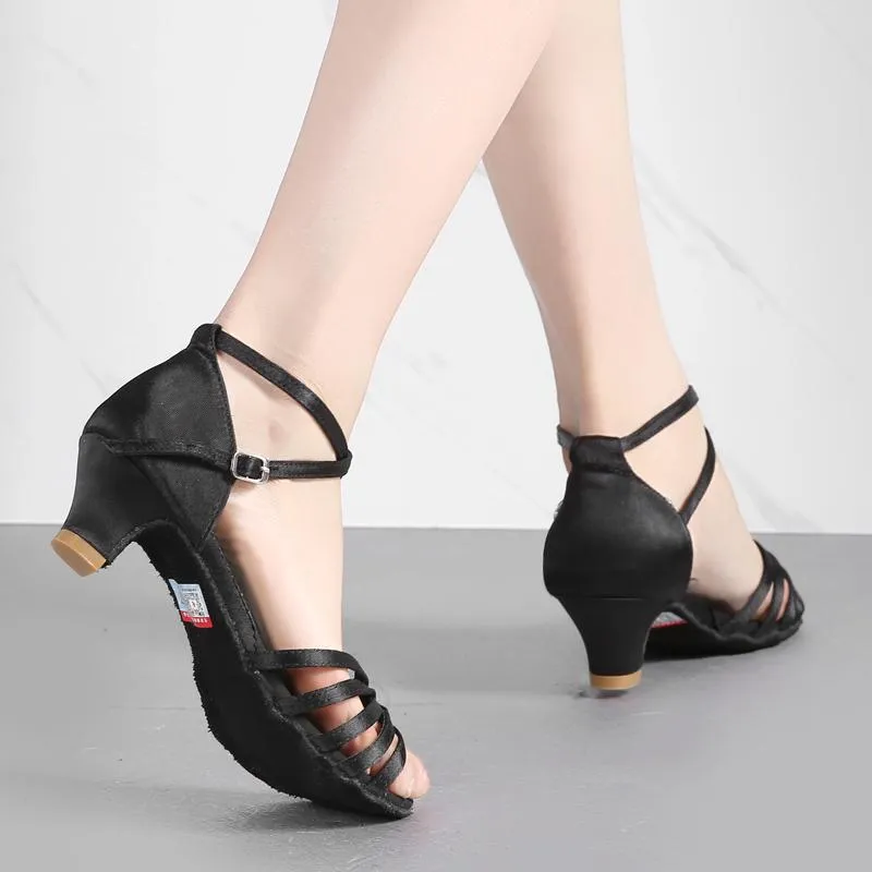 Girls Satin  Heels Latin With  Buckle  Dance Shoes/Ballroom Shoes