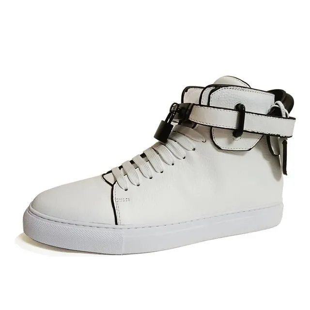 GlamMetal Embellished Solid High-Top Sneakers