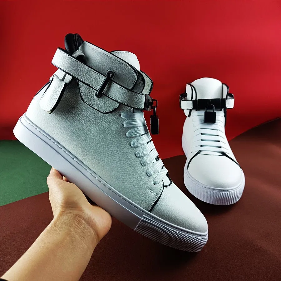 GlamMetal Embellished Solid High-Top Sneakers