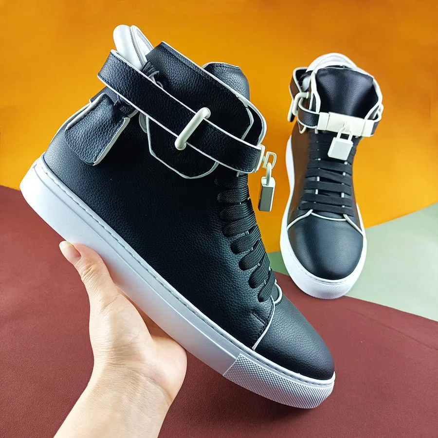 GlamMetal Embellished Solid High-Top Sneakers