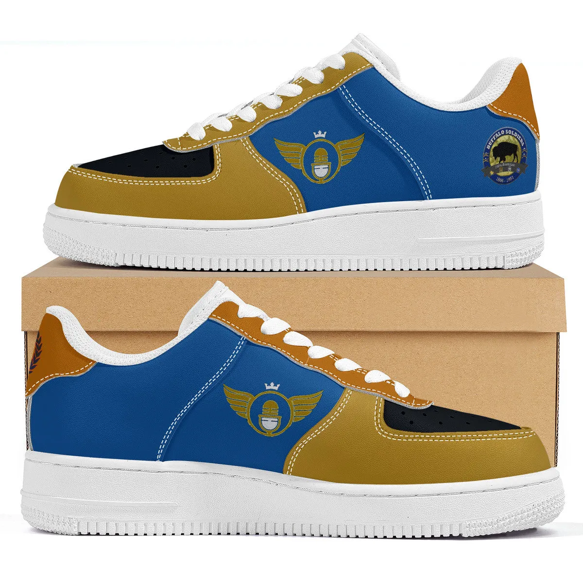 Gold Series Buffalo Soldiers Tribute  Customized Low Top Unisex Sneakers