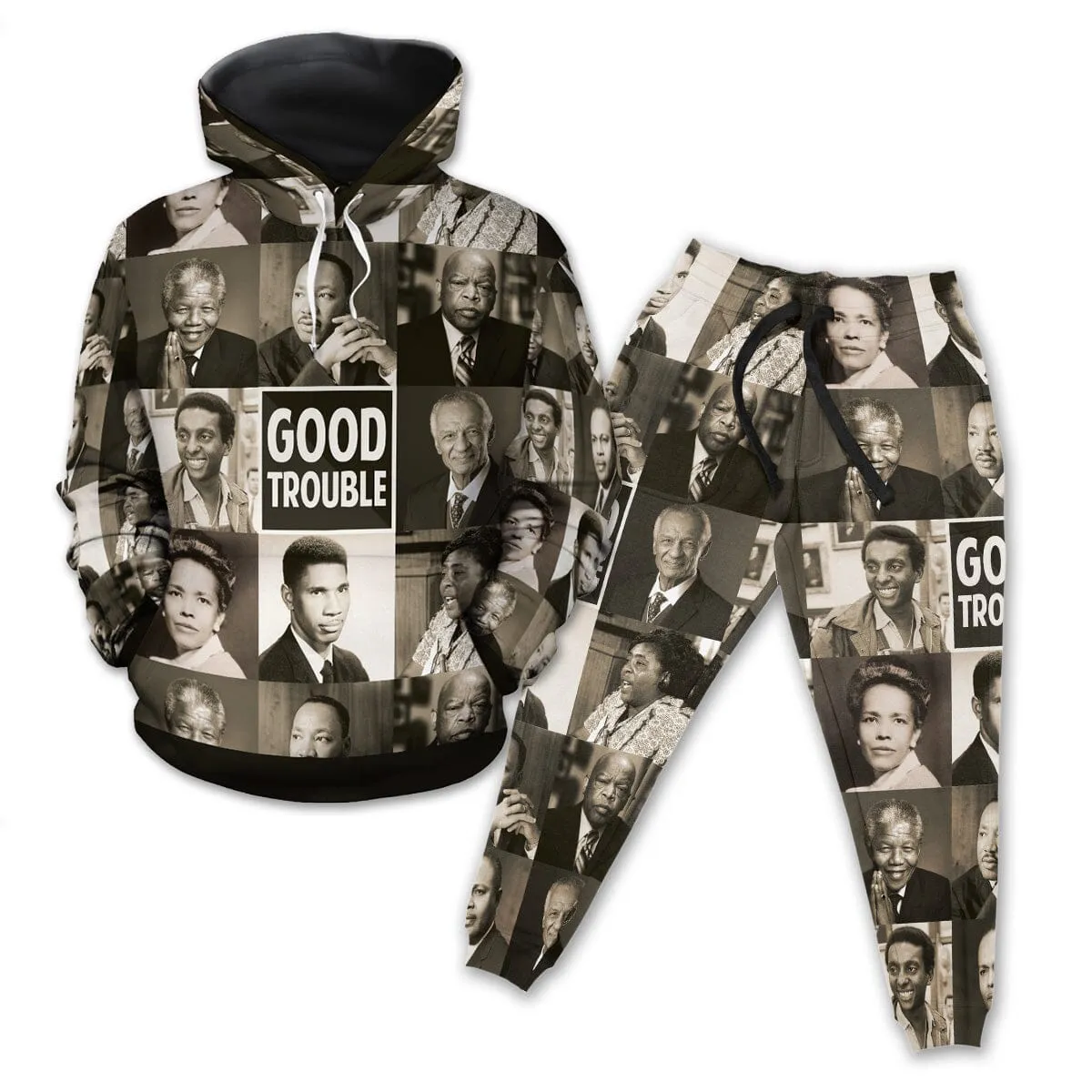 Good Trouble All-over Hoodie And Joggers Set