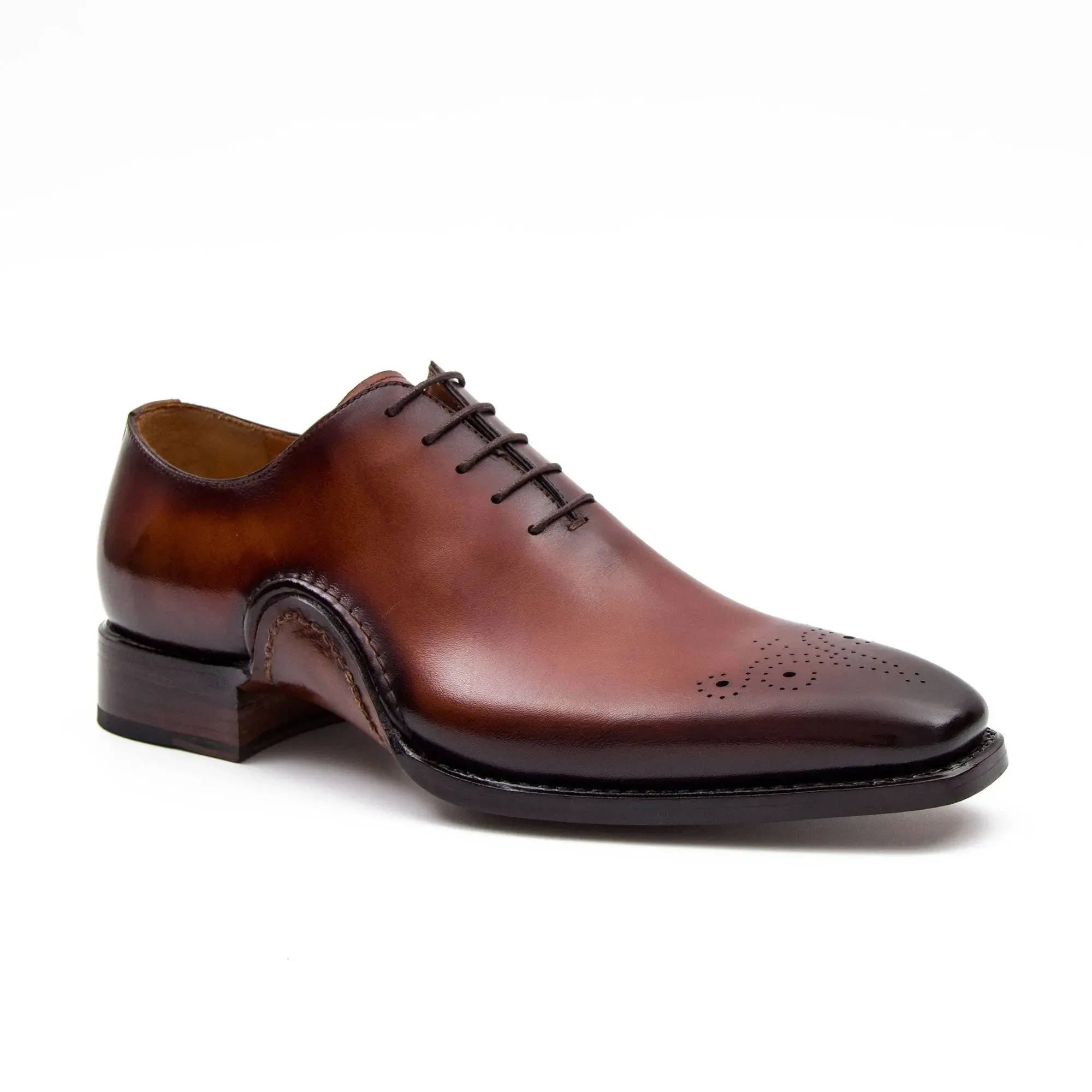 Goodyear Handmade Patina Oxford Shoes-Brown